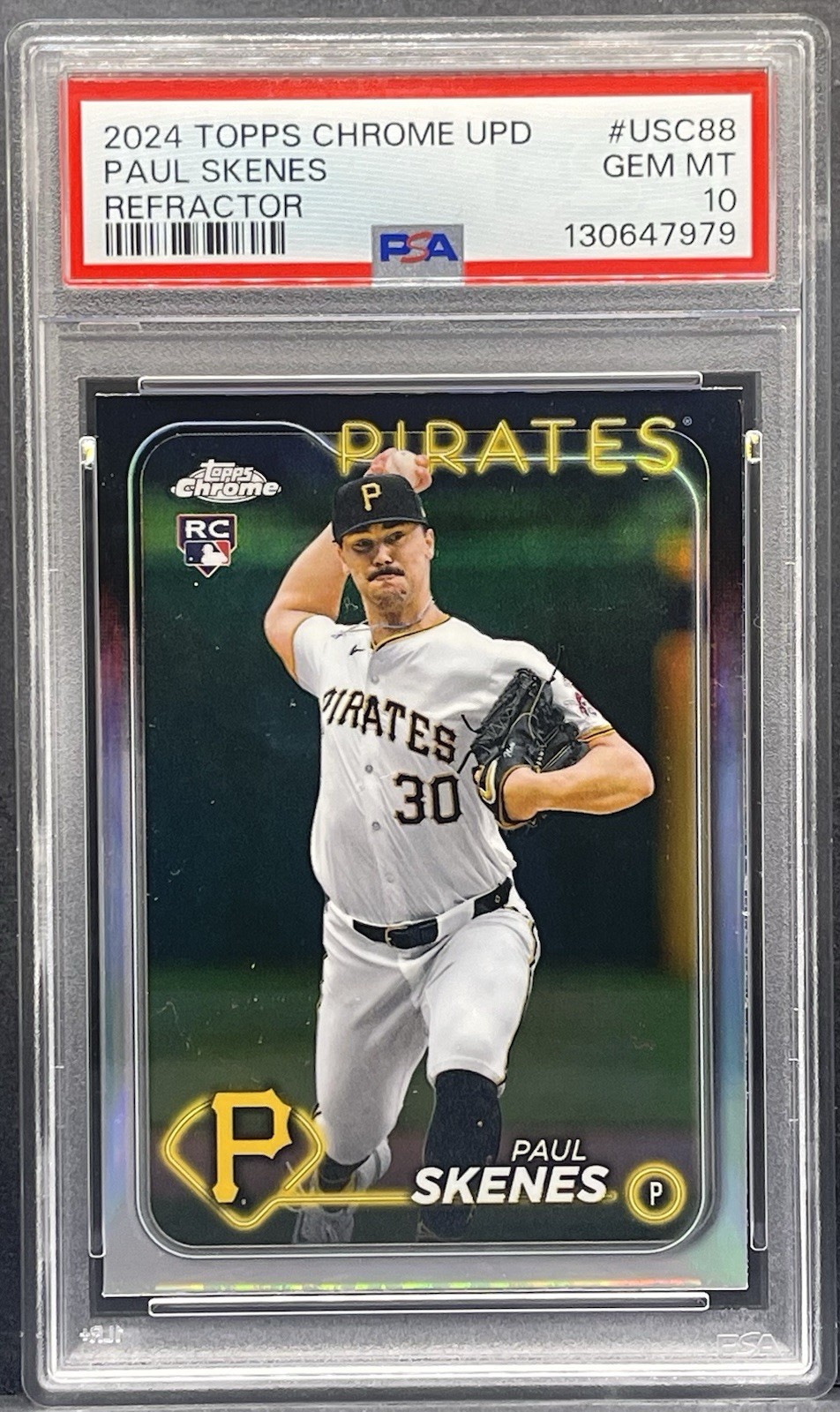 2024 Topps Chrome Update - PAUL SKENES - RC Refractor - Pirates #USC88 PSA 10