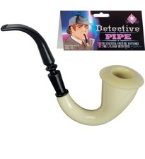 Star Power Toy Detective Pipe Costume Accessory, Black White, One Size