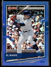 2020 Donruss #90b Javier Baez Holo Blue El Mago on front, old Donruss logo back
