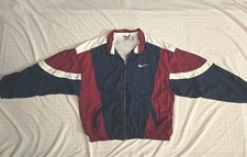 Vintage NIKE Spell Out Swoosh Color Block Windbreaker Jacket 90s Gray Tag XL