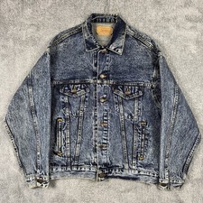 Vintage Levis Denim Trucker Jacket Men M 70507-0227 USA Made 80s 90s Grunge Acid