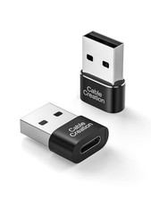 USB to USB C Adapter 2Pack, USB C Female to USB Male OTG Type C Car Charger