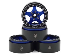 Treal Hobby Type E 1.9" Classic 5-Spoke Beadlock Wheels (Blue/Black) (4)