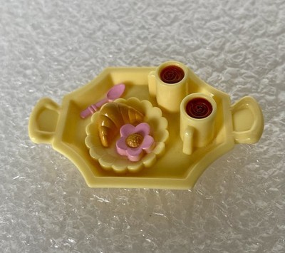 Fisher Price Loving Family Dollhouse Yellow Food  Breakfast Tray Coffee Pastries