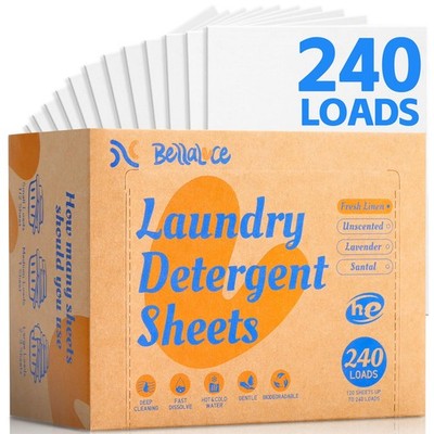 Laundry Detergent Sheets - Laundry Sheets, 240 Loads, Eco-Friendly, Plastic-F...