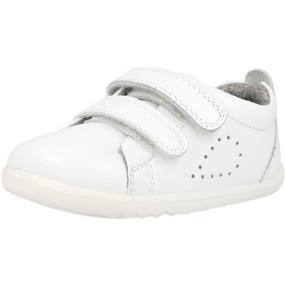 Bobux Step Up Grass Court White Sneakers Leather Double Straps Kids Shoes