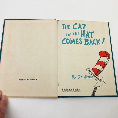 The Cat In The Hat Comes Back Dr Seuss 1958 Book Club 1st Print Edition HC - Picture 8 of 11