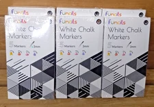 Funcils White Chalk Markers 5 Markers 3mm - Lot of 6 Boxes