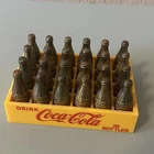 Coca-Cola Miniature Brass Gold Bottle Pack Vintage Coke Bottles And Crate