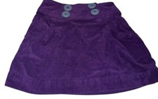 Mini Boden Toddler Girls Corduroy Skirt Sz 3-4 Yrs Purple Pockets Button Detail