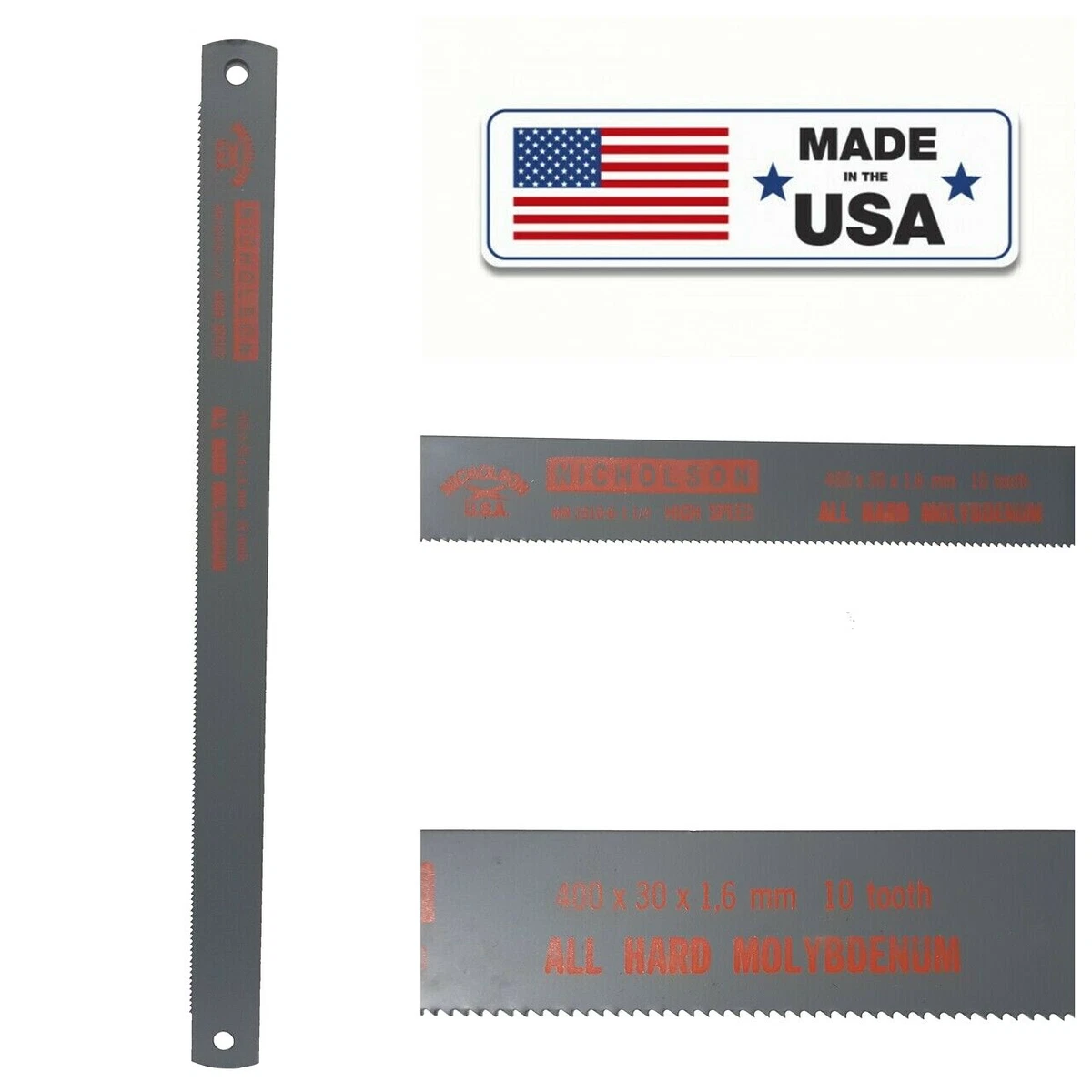USA Nicholson High Speed Power hacksaw blade. Bi Metal 400 X 30 16