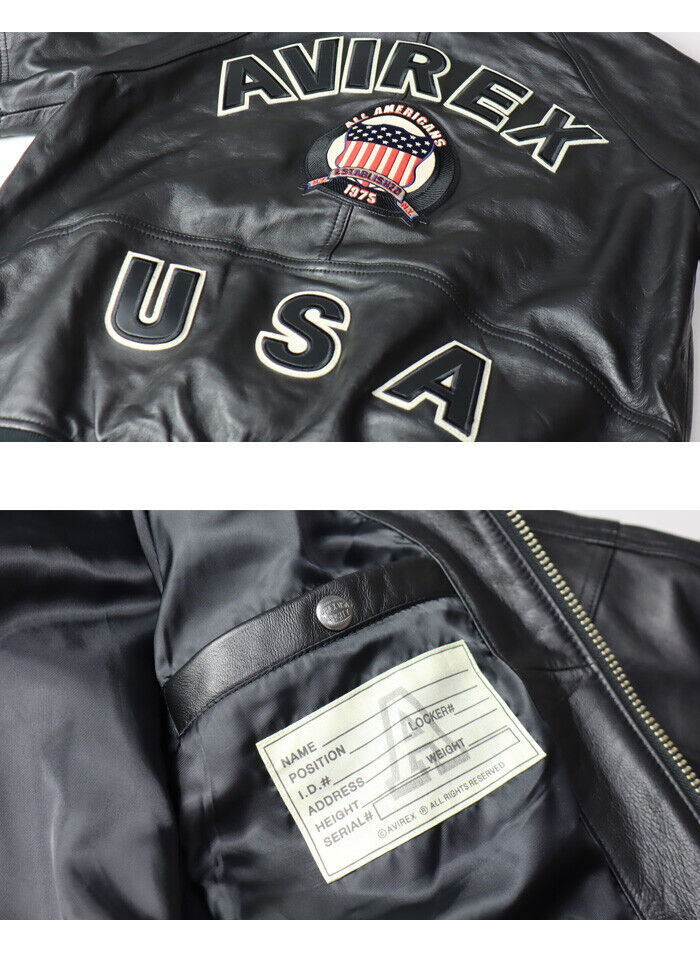 AVIREX Leather Jacket USLsize Length 67 Length 79 Width 56 JP