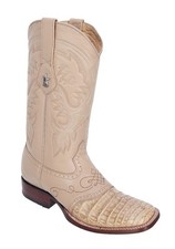 LOS ALTOS ORYX GENUINE CROCODILE CAIMAN SQUARE TOE WESTERN COWBOY BOOT D 