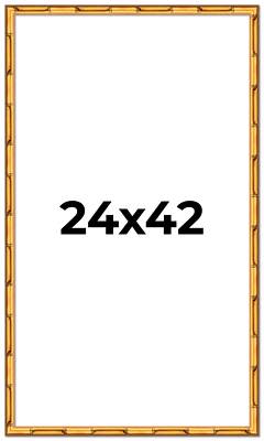 24x42 Frame Gold Bamboo Solid Wood Picture Frame | 1 Inch Moulding Width | Inter