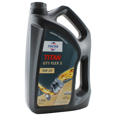 Fuchs TITAN GT1 FLEX 5 SAE 0W-20 Engine Oil 5 Liter for Acura Honda Toyota Volvo