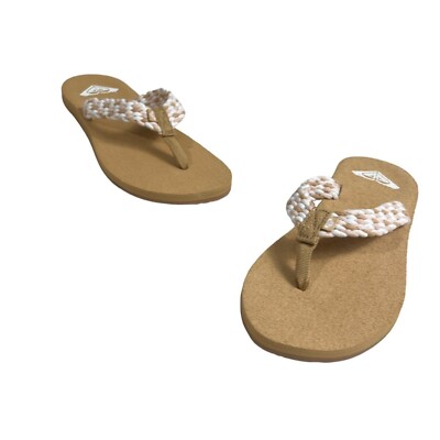 Ladies Sandal White Roxy Flip Flops Roxy Women's Woven Porto White