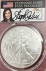 PCGS MS 70 FIRST DAY! 2022 AMERICAN SILVER EAGLE $1 PCGS PRESIDENT SABIN SIGNED