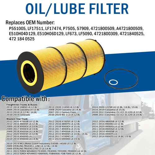 Engine Air Filter Kit Fits for Freightliner Cascadia DD Series DD13 DD15 DD16 - Picture 6 of 7