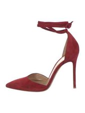 GIANVITO ROSSI Red Suede D'Orsay Pumps Size 9 39 Good Condition