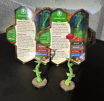 Heroscape Custom Figures & Cards / TWO Poisonous Vines / Ullar Common Heroes