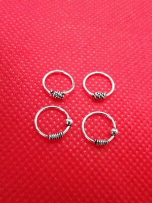STERLING SILBER 925 2 PAAR SCHÖNE DESIGN CREOLEN FÜR VERSCHIEDENE PIERCINGS l76l15
