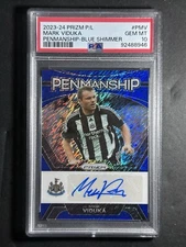 2023-24 Prizm Premier League Mark Viduka FOTL Blue Shimmer Auto PSA 10 Pop 1 🔥