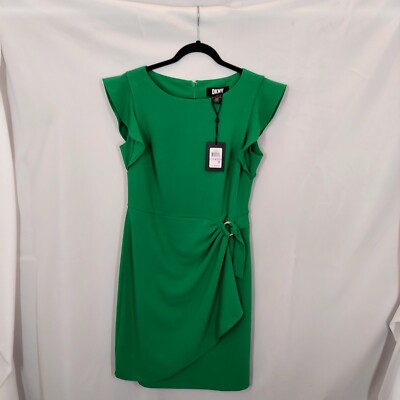 Women DKNY green dress. Size 6 new with tags zip closure blended.Blended  fabric | eBay