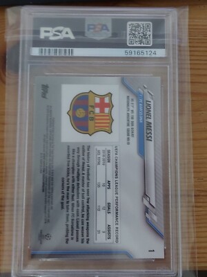 2019-20 Topps Chrome UCL Soccer #1 Lionel Messi PSA 10 GEM 2019-20 Topps Chrome UCL Soccer #1 Lionel Messi PSA 10 GEM