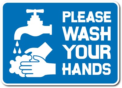 WASH YOUR HANDS DECAL STICKER 3M USA MADE VEHICLE WINDOW WALL CAR ANTI VIRUS