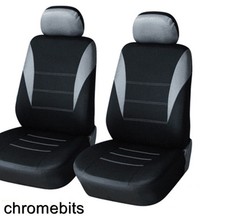 For Nissan Pathfinder X-Trail Navara Pickup Front Grey Black Fabric Seat Covers