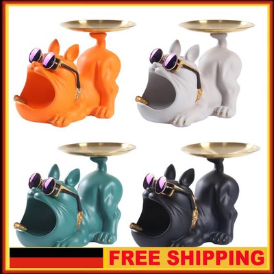 French Bulldog Widget Plate Resin Crafts for Living Room Hallway Home Decoration