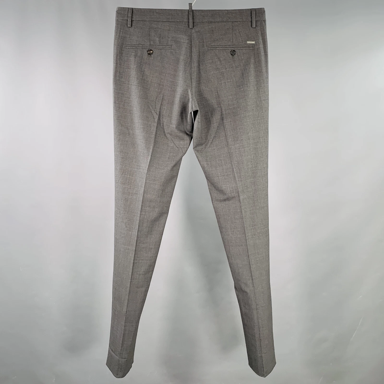 Pantaloni eleganti DSQUARED2 taglia 32 grigio misto lana antracite piatto davanti