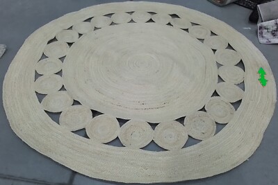 IVORY 6'-6'' x 6'-6'' Broken Thread Rug, Reduced Price 1172768970 NF364B-7R