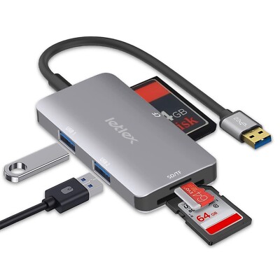 LETLEX All in One Multi Card Reader Type A Hub with USB  3.0 ports