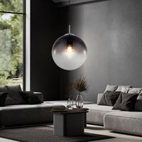 Led Design Decken HäNge Beleuchtung Glas Kugel Pendel Leuchte Lampe Rauchfarben