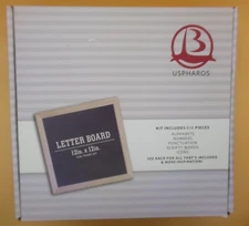 USPHAROS Letter Board 12" x 12" Oak Frame Kit, Includes 618 Pieces, Gray Felt