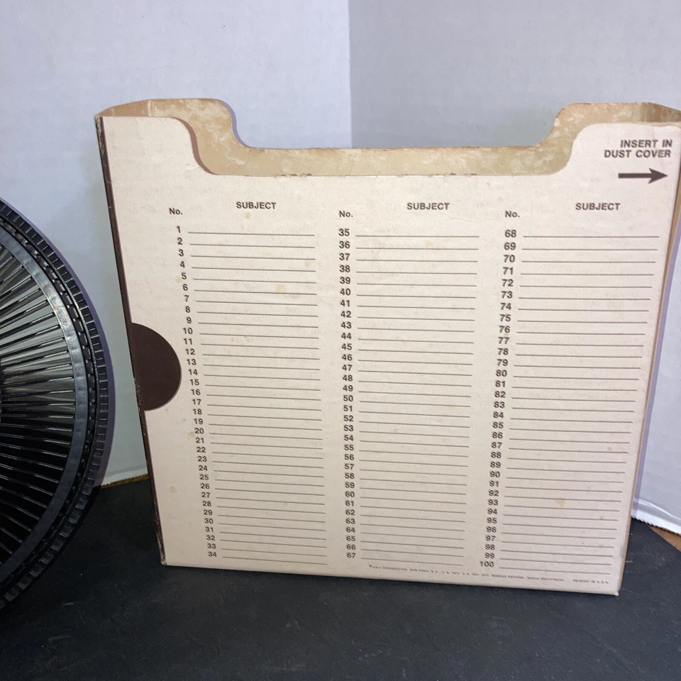 Bandeja deslizable vintage Sawyer's Rototray 100 2"x2" carrusel con caja original Foto 4 de 4