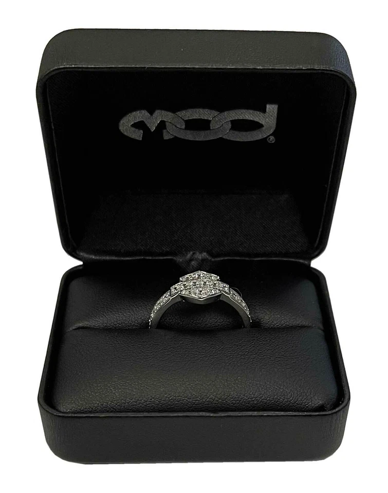 Harley-Davidson Women's Ring, Silver Bling Bar & Shield Band, Silver HDR0159 - Image 4 of 4