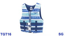 Speedo Youth Life Jacket Vest -Anti-microbial, warm, Blue Tie-Dye, Size 1SZ
