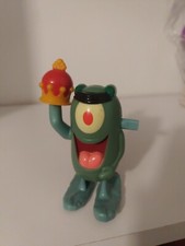 Vintage 2004 Burger King Plankton Viacom Sponge Bob Watch, Tin & Wind-up Toy