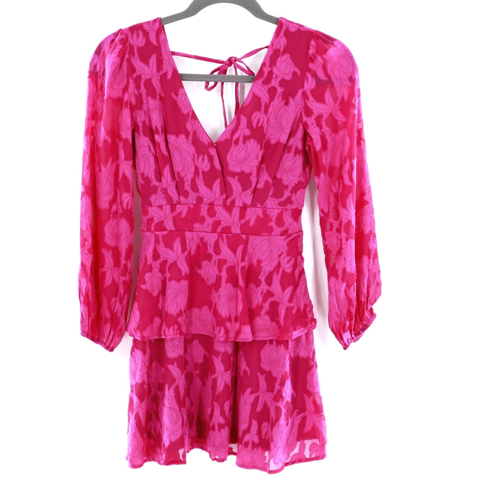 Fuchsia Peplum Mini Dress Band Of The Free Granny Boho Gypsy NWT XSmall