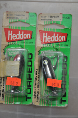 Heddon Tiny Torpedo 1 7/8'' 1/4oz Black Shiner X0360NBL NOS (Lot of 2)