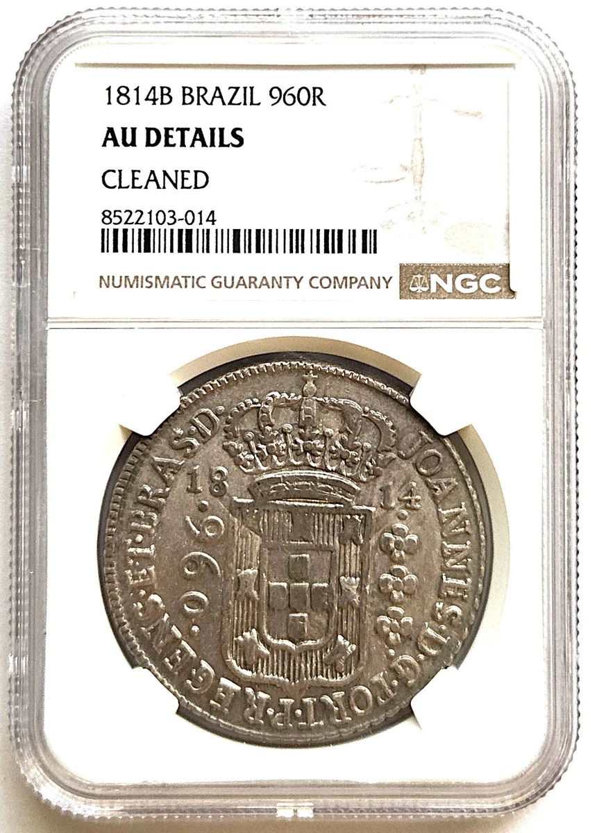 美術品・アンティーク・コレクション 外国銀貨 ブラジル960R銀貨1814年