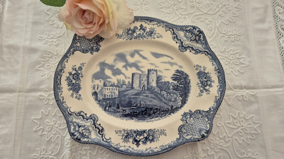 Johnson Brothers Old Britain Castles, Servierplatte, Teller Blau