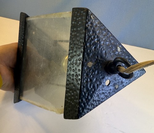 Vintage Hammered Cast Aluminum Porch Light Pebble Textured Wall Sconce Mcm - Picture 8 of 10