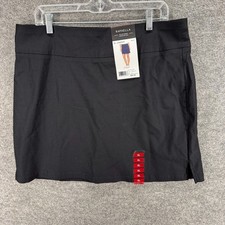 New Rafaella Skort Women XL Black A-Line Short Lined Pull On Mid Rise Comfort