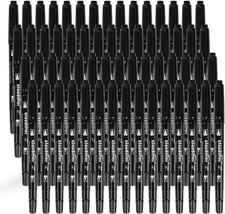 Ultra Fine Permanent Markers, 60 Bulk Pack Twin Tip Black Permanent Marker Set, 