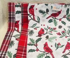 Christmas Placemats set of 4 Cardinal/Plaid Reversible MU Kitchen NEW in package