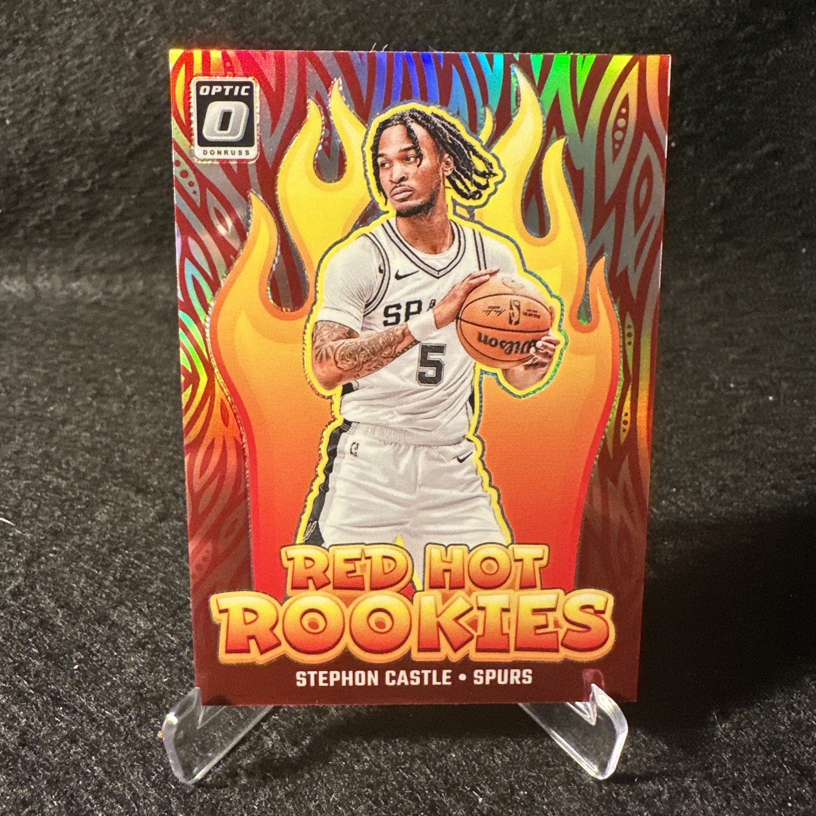 2024-25 NBA Panini Dornuss Optic Stephon Castle Silver Red Hot Rookies