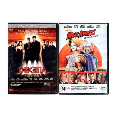 Dogma + Mars Attacks! 2 x DVD Sci-Fi Comedy Gift Set Smith Burton R4 Free Post - Image 1 of 4